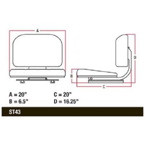 Asiento compacto para tractor con suspensión, para elevador de horquillas, cortacésped y cargador - Product Image 6