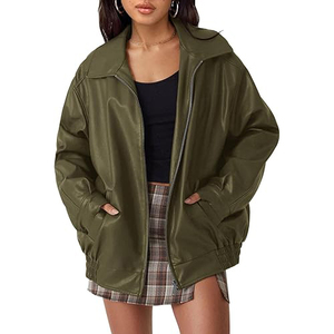 Customized Women's <b>Sheep</b> <b>Skin</b> <b>Jacket</b> Plain Dyed Breathable Windproof Classic Comfortable Long Sleeve Design High Quality Fabric - Product Image 1