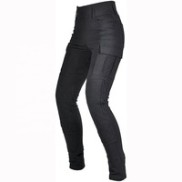 Leggings de moto pour femmes avec plusieurs poches, doublure de protection CE, style jean, pantalon de moto de niveau CE 2