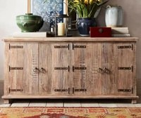 Buffet moderne en bois massif écologique avec rangement, design durable pour bar à domicile, cuisine, salle à manger et plus encore