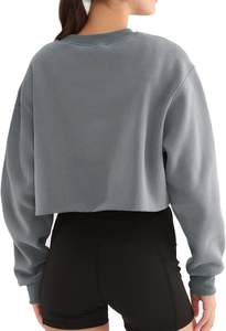 Women's Cropped Fleece Hoodie Wholesale Custom Print Logo Long <b>Sleeves</b> Letter Print Loose Women Women's <b>Sweatshirt</b> - Product Image 6