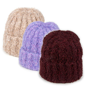 Fabricants de bonnets Jacquard personnalisés à quantité minimale de commande bas partout impression Jacquard Y2K gothique sans manchette pli sans manchette bonnet d'hiver en tricot avec Logo - Product Image 1
