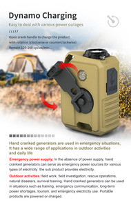 วิทยุพกพาแบบมือหมุน AM/FM/SW 3 ย่านความถี่ พร้อมไฟฉาย SOS และพาวเวอร์แบงค์ เหมาะสำหรับกรณีฉุกเฉินทุกประเภท - Product Image 3