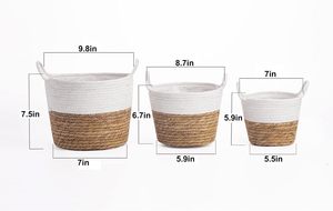 Handwoven Seagrass <b>Basket</b> Planter Decorative Indoor <b>Plant</b> Pot <b>for</b> Home & Office - Product Image 3