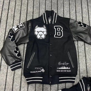 แจ็กเก็ตผ้าใบขนแกะสไตล์เท่ๆของผู้ชายเสื้อแจ็คเก็ตทีมเบสบอลแบบออกแบบได้ตามต้องการสำหรับฤดูหนาว - Product Image 2