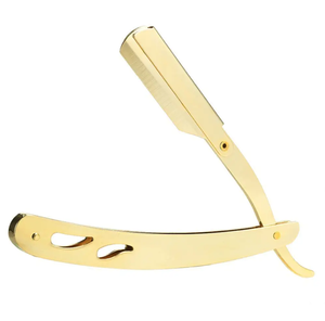 Rasoirs de barbier pliants manuels à lame unique plaqués or pour le rasage du visage du bikini dans les salons par IMANS - Product Image 1