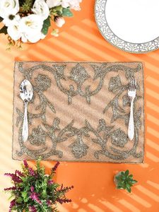 Latest Design Solid Color Glass Beaded <b>Placemat</b> for Wedding Birthday Parties or Banquets Enhances Table Decor - Product Image 3