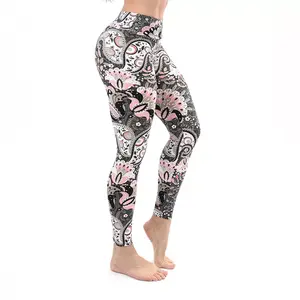 Leggings de yoga modernes à taille élastique pour femmes, pantalon de sport à taille haute, collants de fitness, entraînement, fessier galbé, spandex/nylon - Product Image 2