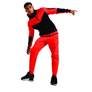 2026 OEM Design 69% Cotton 31% Polyester <b>Orange</b> <b>Men</b> Casual Plus Size Tech Fleece Full Zip <b>Hoodie</b> Joggers Sweatpants Tracksuit - Product Image 2