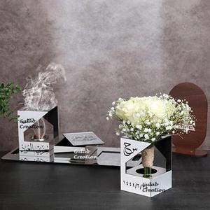 Nuevo juego de quemador bakhoor acrílico de madera y plata con florero a precio de mayorista por ZAM IMPEX - Product Image 4