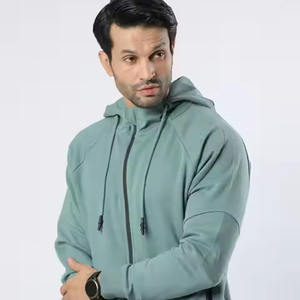 ชุดวอร์มมีฮู้ดแบบซิปของผู้ชายชุดวอร์ม500Gsm บ็อกซี่เฮฟวีเวตไซส์ใหญ่พิเศษ - Product Image 4