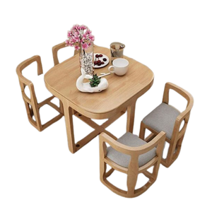 Ensemble de table à manger en bois massif Ensemble de salle à manger au design de luxe moderne avec des chaises super confortables directement à l'usine - Product Image 1