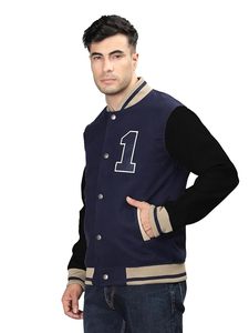 Men's Standard <b>Wool</b> Varsity Jacket Custom Leather Embroidery <b>Polyester</b> <b>Fabric</b> Double Breasted Breathable Eco-Friendly Winter - Product Image 4