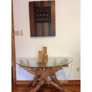 Ensemble de 3 bougeoirs de table en bois avec métal parfait pour la décoration de salon Bougeoirs élégants pour l'ambiance de la maison - Product Image 6