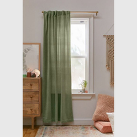 Cortina de ventana de lino puro 100% para sala de estar, decoración de ventana de aspecto real, cortinas y cenefas