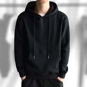 Nouvelle mode pour hommes, hauts d'automne et d'hiver à manches longues, sweat à capuche blanc, ample, couleur unie, chemisier décontracté en coton, sweat à capuche unisexe - Product Image 5