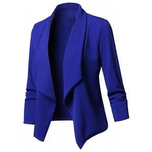 Blazer liso tejido con un solo botón para mujer con logotipo personalizado, ajustado, de manga larga, para ropa informal formal 2026 - Product Image 3