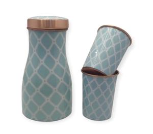 Suministro directo de fábrica Diseño personalizado Botella de agua de cobre martillado Hecho a mano natural para regalos de agua hirviendo directa - Product Image 1