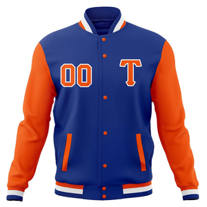 Chaqueta de béisbol con letras para hombre de alta calidad de fabricante OEM chaqueta cortavientos con mangas de cuero bordadas personalizadas - Product Image 2