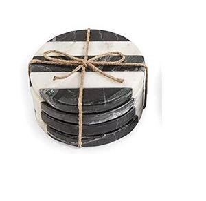 Personalized Creative <b>Marble</b> Coaster Black & White Stone Round Shape Indian Wholesale Supplier Antique <b>Marble</b> Coaster - Product Image 1