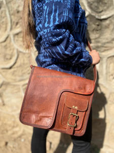 Vintage Brown Goat Leather <b>Laptop</b> <b>Bag</b> <b>Messenger</b> <b>Bag</b> 10*13 Inch Leather Shoulder <b>Bags</b> Wholesale - Product Image 4