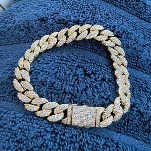 925 Sterling Silver Jewelry 10mm VVS <b>Moissanite</b> Miami Cuban Link Chain in Silver 925 Cuban Link Chain <b>Necklace</b> for Women - Product Image 1