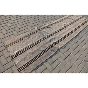 Alfombra turca Vintage moderna de 3x10,8 pies, diseño de retazos blanco y marrón, tejido de yute de lana clásico para sala de estar, pasillo, respaldo de látex - Product Image 2