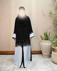 Venta al por mayor Negro Nida Mujeres Casual Abaya Popular Nuevo Diseño de Moda Color Sólido Mejor Personalizable Bajo Precio - Product Image 3