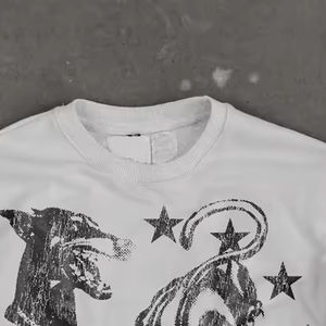 Street Wear personnalisé graphique Boxy gaufré Hip Hop de haute qualité pour les hommes Double couche surdimensionné à manches longues t-shirt - Product Image 4