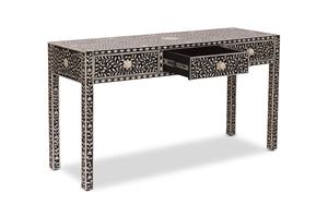 Table basse ronde en nacre incrustée de luxe pour la décoration du salon, Design personnalisé dans l'usine artisanale HNH - Product Image 6