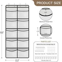 Rak Sepatu Gantung 10 Grid di Atas Pintu, Organizer Lemari, Gantungan Penyimpanan, Pengait Anti Selip, untuk Pintu Masuk, Ruang Serbaguna, Ruang Utilitas