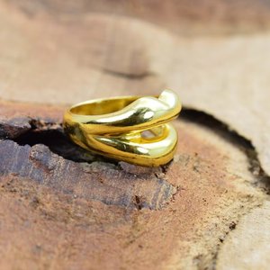 Anillo llamativo con forma de labio bohemio de plata 925 con chapado en oro, anillo peculiar para boda/fiesta para mujer, regalo para niñas - Product Image 4