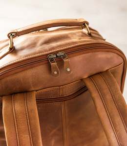 ALW, bolsa para ordenador portátil de 15,6 pulgadas, de grano completo Mochila de cuero, mochila Retro de viaje escolar para oficina, regalo para hombres, niños, niñas y mujeres - Product Image 2