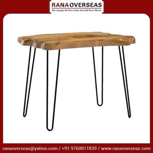 Table basse en bois naturel et pieds en métal faits à la main Table centrale moderne unique pour une utilisation maison salon bureau à bon prix - Product Image 2