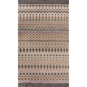Manchaha Ivory Hand Knotted Wool Bamboo Silk <b>Rugs</b> Geometric Kilim Design for Home Entryway Hallway Bedroom-Model 9x12 Rectangle - Product Image 1