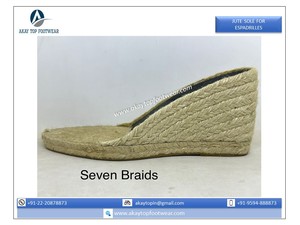 Espadrilles à la mode Wedges Seven Braids Semelle de talon en EVA Semelle extérieure en caoutchouc vulcanisé léger fabriqué à la main - Product Image 2