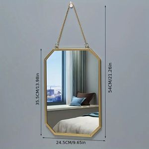 Espejo Decorativo con Marco de Metal de Forma Personalizada Hecho a Mano, Minimalista, para Colgar en la Pared, para Bodas, Bautizos, Cumpleaños, Diwali, de Lujo - Product Image 3