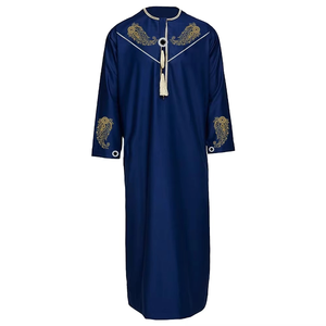 Nuevo diseño, venta al por mayor, vestido musulmán, ropa musulmana, Thobe islámico, Thobe para hombres, pecho bordado, Color sólido teñido, transpirable - Product Image 1