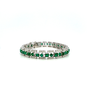 Hot Popular 925 Sterling Silver Classic Healing Bracelet <b>for</b> Women Natural Emerald Diamond Stone <b>for</b> Wedding Wholesale Bulk - Product Image 2