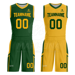 Custom Reversible Basketball Uniform High Performance Sublimation Print Player <b>Name</b> and Number Reversible Basketball Uniform - Product Image 5