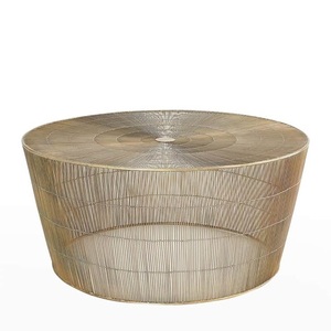 Meubles de salon de style rond moderne pieds en métal argenté Table d'appoint en métal moderne - Product Image 5