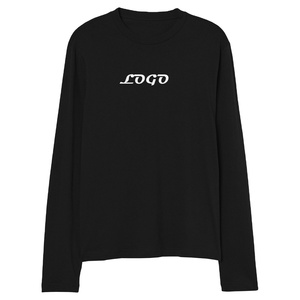 OEM Custom men long sleeve <b>Tshirts</b> <b>plain</b> blank <b>black</b> colour wholesale crewneck unisex <b>tshirts</b> tee shirts - Product Image 1