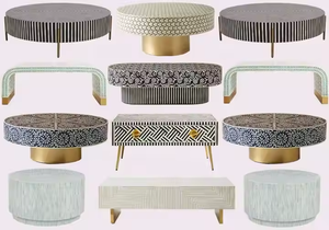 Centre de table en incrustation d'os fait à la main meubles en incrustation d'os pour le salon au prix de gros par artisanat en croissant - Product Image 5