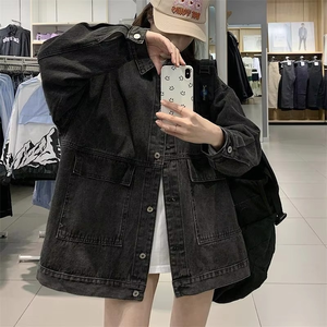 2025 Denim veste pour femmes printemps automne hiver nouveau polyvalent ample BF Style bouton à la mode veste haut tendance - Product Image 2