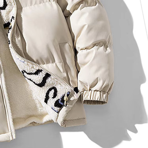 Veste d'hiver matelassée zippée doublée en sherpa pour homme, nouveau logo personnalisé, chaude, épaisse, tendance, extérieur, grande taille, matelassée, bulle 2026 - Product Image 4