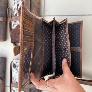 กระเป๋าคลัทช์หนังวัวสไตล์ตะวันตกอัจฉริยะสำหรับผู้หญิงกระเป๋าคลัทช์ใส่เงินมีกระดุมติดกระเป๋าคลัทช์ใส่เงินมีคุณภาพสูง - Product Image 3