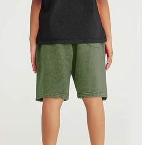 2025 nueva llegada personalizar ajuste relajado transpirable algodón francés Terry Casual gimnasio Vintage ácido lavado Joggers pantalones cortos para hombres - Product Image 3