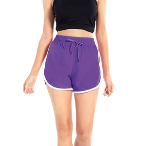 Custom Logo High-Waist Women's Gym Fitness Yoga Shorts Seamless Spandex/Nylon Solid Pattern Elastic Waist Closure Four-Way - Product Image 2