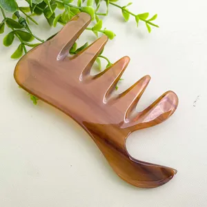 Handmade Large Classic Salon Hair <b>Comb</b> Full Carved Natural Buffalo Horn Thick Teeth <b>Heat</b> Resistant Custom-made Pocket <b>Comb</b> - Product Image 3