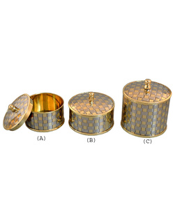 Customized Handmade Golden Brass Pyx <b>Small</b> Religious Church Item with <b>Matting</b> Work Hand Carved & Printed Logo-PY 1003 - Product Image 1